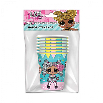 Набор стаканов (6шт,250мл) L.O.L. бирюзовый (Present Surprise) 302898