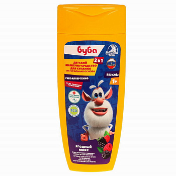 Шампунь-средство д/купания Заботливая мама Буба Ягодный микс (250мл) ромашка,ове