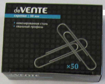 Скрепки 50мм  50шт. deVENTE 4135340  никелир., овальные, к/к