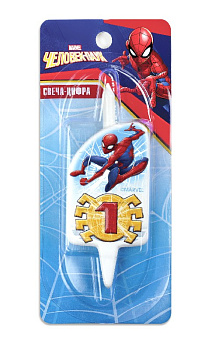 свеча тортовая цифра 1 "Человек-паук" м
