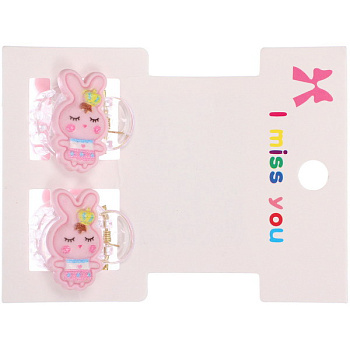 Заколки-крабы д/волос детские (2шт) Марципан, Розовый зайка 786-0021