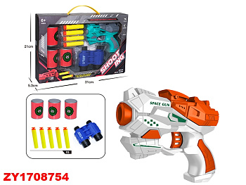 Игрушка Пистолет пули поролон SP9128 с тиром в/к