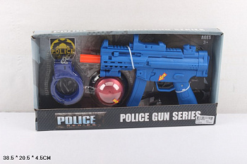 Игрушка Автомат звук 612-1 с сиреной и наручниками в/к