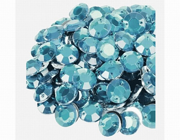 Стразы пришивные deVENTE "Круглые" 8004321 голубые,12мм,30г,акрил.