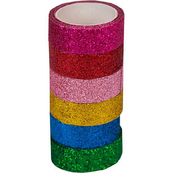 Скотч декор. 15мм*2м deVENTE "Glitter.Bright" 9040215 яркие цв.с блёст.,асс.,пол