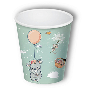 Стаканы бумажные Звери на шариках (250мл, 6шт) флоупак СТ-2116