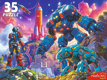 Макси-пазлы (35эл) Трансформер и робот Ф35-3428