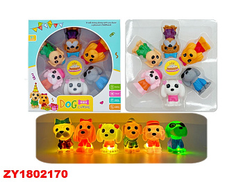 Набор собачек YR813-1 (6шт) свет в/к
