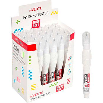 Коррект. ручка 12мл deVENTE "Mega Soft" 4061113 быстросох.укрывистая,трубч.сист.