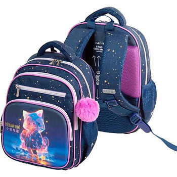 Ранец школьный deVENTE "Grade. Chiisana Hoshi" 7033530 жёст.,37*28*16см,светоор.эл.,700гр.+брелок