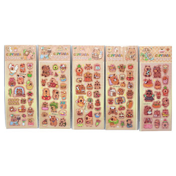 Наклейки бумажные Капибарa (18.5*7см) mix 77426