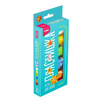 Тесто д/лепки Пластишка (6цв*30гр,коробка с вырубным окном) Тдл-048 (Колорит)