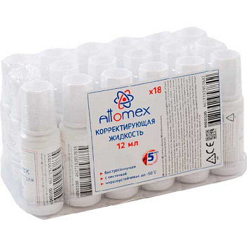 Коррект. жидкость 12гр. ATTOMEX 4060100 быстросохн.,с кисточкой