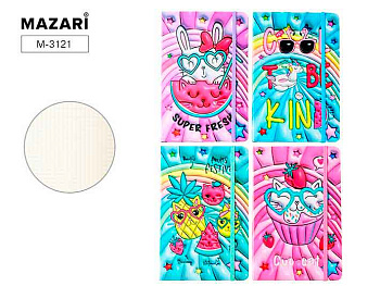 Блокнот  9*14см  80л. MAZARI "Sweets 3D" M-3121 тв.обл.с эф.3D,асс.