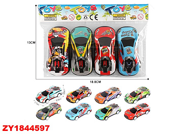 Набор авто HR029-6 (4шт) металл в пакете