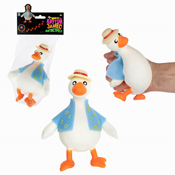 Игрушка-антистресс Крутой замес, Гусь в шляпе и рубашке (14см) в/сет Т24576
