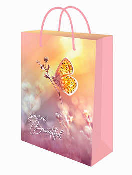 Пакет подарочный с глянц.лам. (22*31*10см) (ML) Бабочка ППК-7923