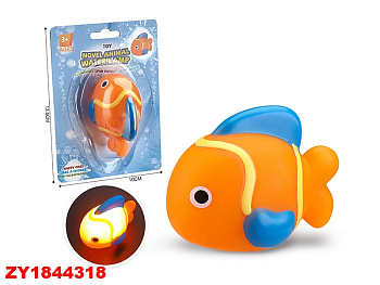 Игрушка для ванны BF2786-2 рыбка свет на листе