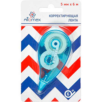 Коррект. лента ATTOMEX 5мм* 6м 4062102 синий прозр.корп.,фрон.аппл.,карт.блист.
