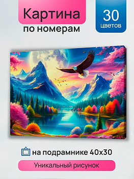 Холст с красками (30х40см) по номерам Красочный вид (30цв) в/к ХК-5230