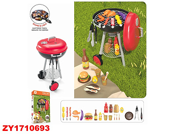 Гриль-барбекю (игрушка) W059A с набором продуктов, свет, звук в/к