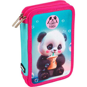 Пенал 2отд. 210*140*52 deVENTE "Yummy Panda" 7012506 (44предм.) на молн.,полиэстер