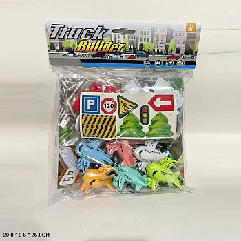 Набор самолетов 375 с картой (6шт+знаки, наклейки) в пакете