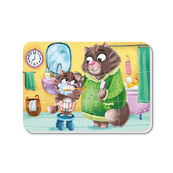 Магнитный пазл А5 (12эл) Распорядок дня Бодрое утро ET04-007