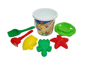 Набор №357 (ведро с накл.+сито Солн.+лоп.№5+гр.№5+3фор) 35813 (Полесье)