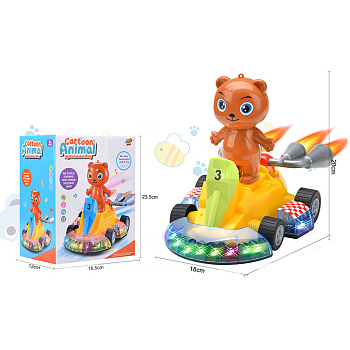 Медвежонок AL022 на спорткаре свет,звук в/к