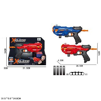Игрушка Пистолет пули поролон JLX7218 в/к