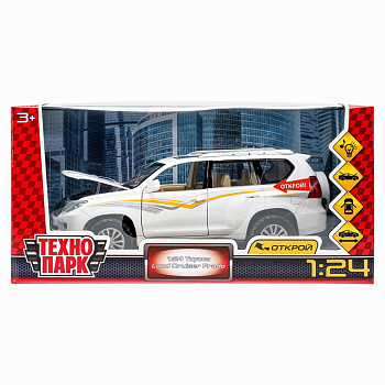 Машина Технопарк металл. Toyota Land Cruiser Prado (20см) свет,звук,откр.дв,капо
