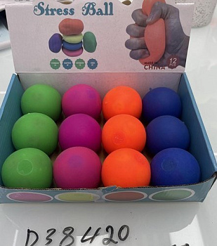Игрушка-антистресс, мялка мяч (мука) 6см (12шт/уп)