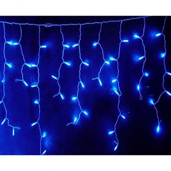 Эл.гирлянда д/улицы 725-558 Бахрома Мерцание 5м*40/60см,180лампLED,прозр.пров,1режим,IP-54,синий/бел