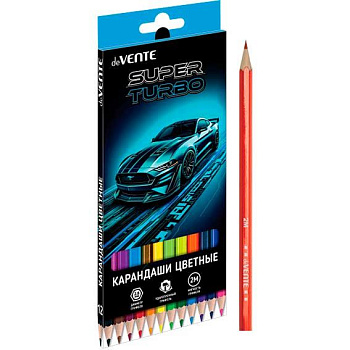 Карандаши 12цв. deVENTE "Super Turbo" 5022624 шестигр.,2М,гриф.2,8мм,к/к