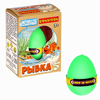 Bondibon Растущие в воде животные Вырасти рыбку, яйцо зелёное ВВ5371-4