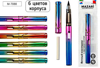 Карандаш вечный MAZARI M-7088 цв.корп.,асс.