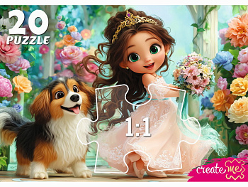 Макси-пазлы (20эл) Принцесса с собачкой УК20-2388