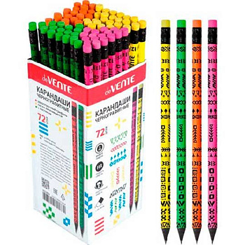 Карандаш ч/гр. с ласт. deVENTE " Vivid" 5032804 НВ,круг.,заточ.,лакиров.,неон.ко