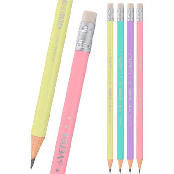 Карандаш ч/гр. пластик. с ласт. deVENTE "Pastel" 5032337 HB,2мм,трёхгр.,заточ.,ц