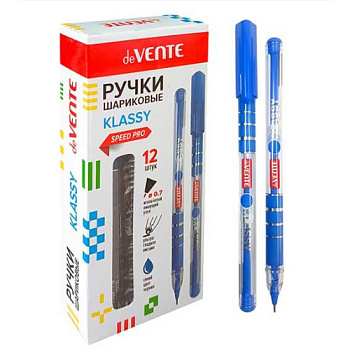 Ручка масл. шар. deVENTE "Klassy" 5073526 синяя,0,7мм,игольч.након.,п/прозр.корп.,однораз.