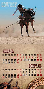 Календарь настенный 2026г. ХАТ Эконом "Год лошади_Ковбои" 11963 на скобе,мел.бум.,30*30см,6л.,115г/м