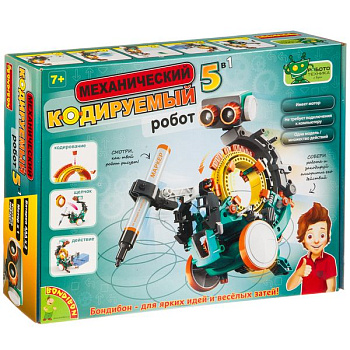 Вondibon Французские опыты Науки с Буки Механический кодируемый робот (5-в-1) ВВ