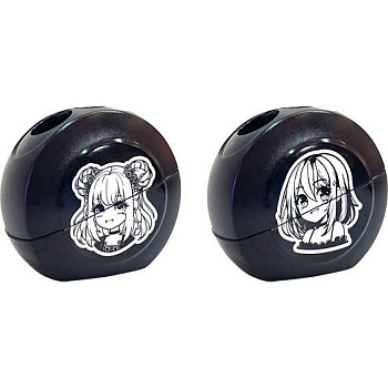 Точилка с контейнером 2отв. deVENTE "Korokoro" 8031506 пластик,чёрн.корп.,асс.