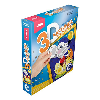 3D Аппликация д/малышей с пайетками Мышка Пм-006 (Колорит)