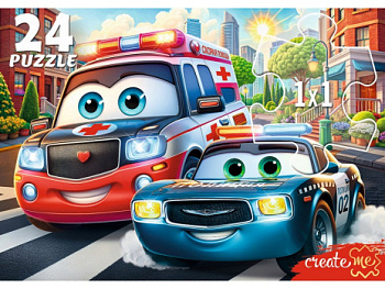 Макси-пазлы (24эл) Городские машинки-помощники УК24-0209