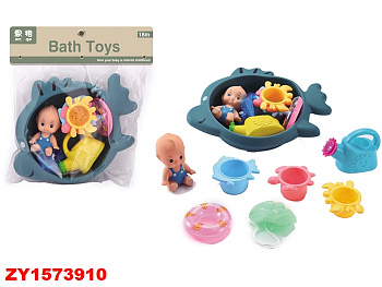Игрушки для ванны с пупсиком в пакете 002A