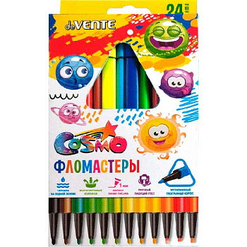Фломастеры 12цв. deVENTE "Trio" 5081918 вент.колп., трехгр.корп.,к/к,е/подвес