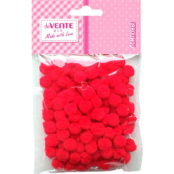 Набор д/творчества deVENTE "Помпоны" 8000006 120шт.,8мм.,красные,пластик.пакет,е