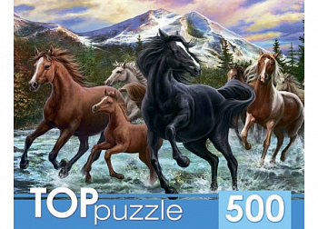 Пазлы (500эл) Табун лошадей в горах ХТП500-6812